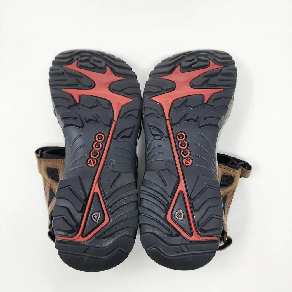 ECCO Offroad Hiking Sandal Men 12 Brown Nubuck Leather Comfort Shoes 06956456401